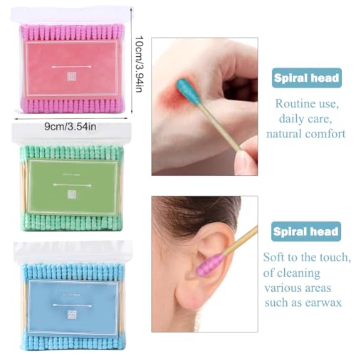 Colorful Double Head Cotton Swabs 100 Pack