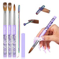 SAVILAND Kolinsky Acrylic Nail Brush Set - Sizes 6, 10, 14 with Cleaner Tool