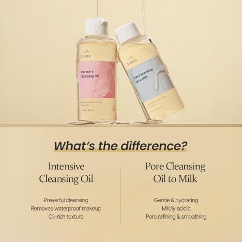 AVEA Pore Cleansing Oil to Milk - Traditional Korean Schisandra Seed Oil | Madecassoside & Asiaticoside | Gentle Hydrating Cleanser for Refining & Smoothing - 3.38 fl oz / 100ml