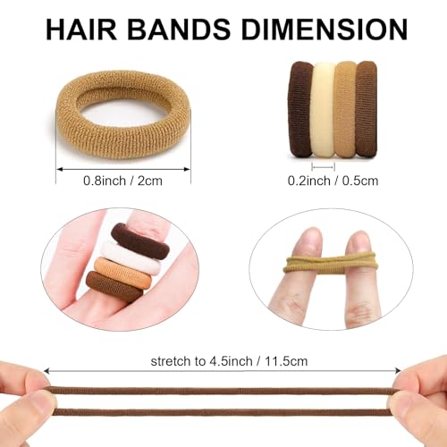 300Pcs Baby Hair Ties Soft Cotton Elastics No Pull