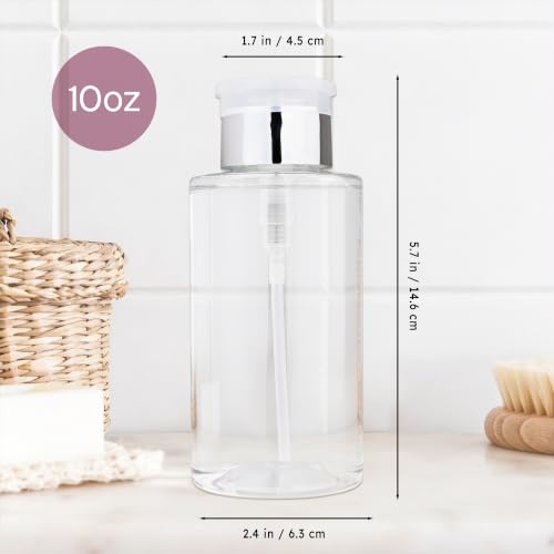 10oz Refillable Pump Dispenser Bottle with Silver Cap