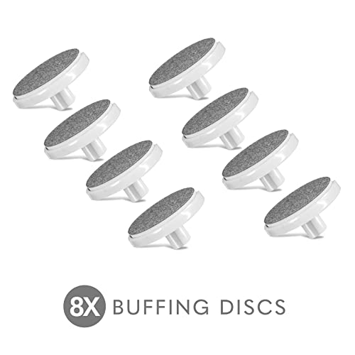 Replacement Discs for Bellasonic 4-in-1 Rechargeable Electric Nail File Set with Unique Oscillating Head – 8 Buffing Discs – Gray