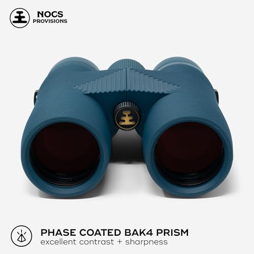 Nocs Provisions Pro Issue 8x42 Waterproof Binoculars, 8X Magnification, Phase Coated Bak4 Prism, Wide View Multi-Coated Lenses for Bird Watching, Wildlife Viewing & Stargazing - Harbor Blue