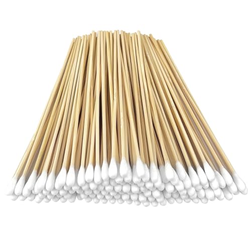 200 Pcs Long Wooden Cotton Swabs for Makeup, Ear Cleaning & Precision Cleaning - Variation: 1 Bag-200 Pcs