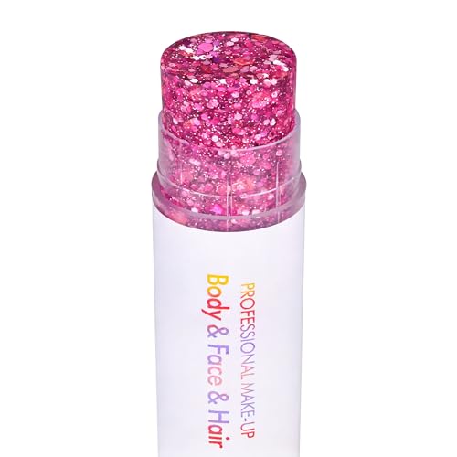 Pink Glitter Stick for Face Body Hair - Waterproof Shimmer