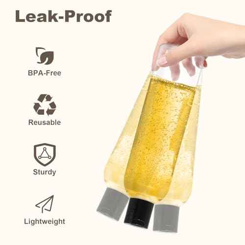 2 Pack 8 oz Plastic Squeeze Bottles with Black Disc Caps Refillable Clear Empty Containers Travel Bottles for Toiletries Conditioner Shampoo Lotions Gels