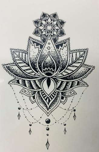20 Piece Temporary Tattoos for Women, Indian Tribal Lotus Mandala