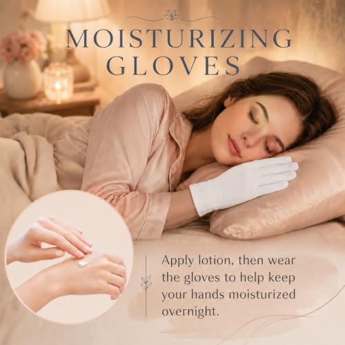 White Cotton Moisturizing Gloves for Dry Hands & Eczema - 24 Pairs