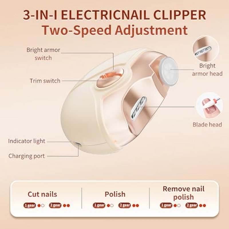 3-in-1 Electric Nail Clipper for Seniors, Adults & Kids - Kiwtreby
