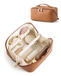 BAGSMART Makeup Bag Travel Cosmetic Organizer Brown
