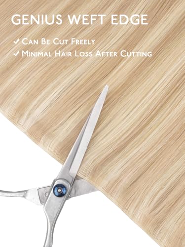 WENNALIFE Tape-in Weft Hair Extensions Human Hair Natural Remy Blonde 31in