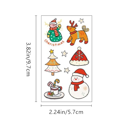 30 Sheets Christmas Temporary Tattoos for Kids