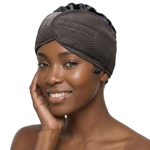 Donna Deluxe Foam Velcro Headband - Silk Hair Wraps for Face Wash & Styling