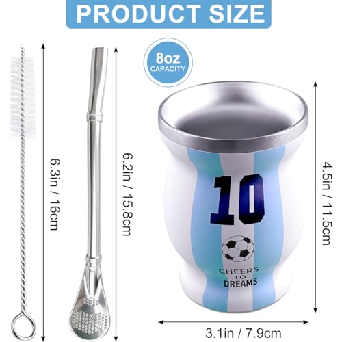 Argentina No. 10 Mate Cup Set - Double-Wall Stainless Steel