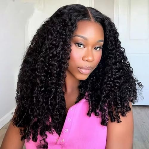 Burmese Curly Half Wig Human Hair 200% Density 16 Inch
