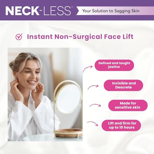 NECK-LESS Face Lift Strips - 16-Hour Waterproof Jawline Tape (25 Strips)