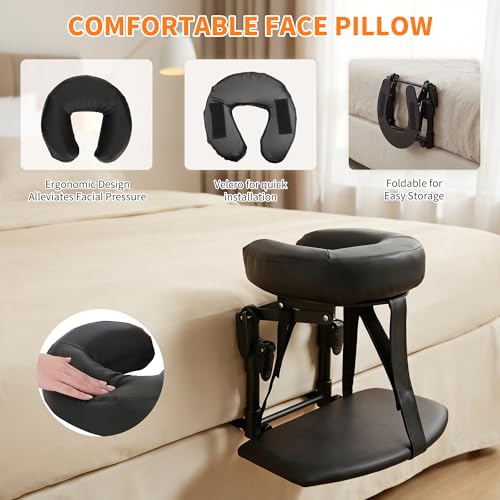 Adjustable Massage Face Cradle for Bed with Memory Foam Pillow