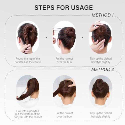 100Pcs Brown Hair Nets 20 Inch - Elastic Bun & Dance