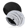 Srevela Black/Gray 2-Pack Satin Sleep Bonnet for Men & Women, Adjustable & Breathable Night Cap