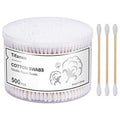 tifanso Natural Wooden Double-Tip Cotton Swabs with Storage Box (500 Count)