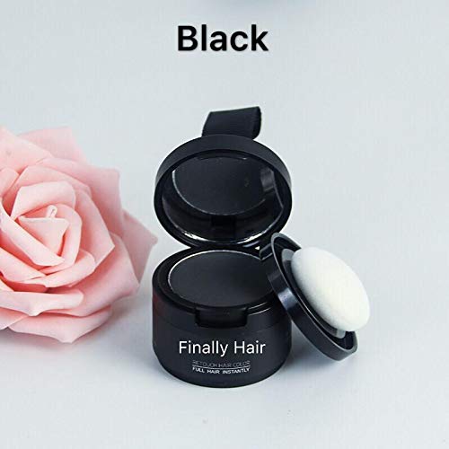 Finally Hair Waterproof Black Dab-on Hair Fibers & Hair Loss Concealer, Gray Away And Root Cover Up, Hairline Creator, Eye Brow Enhancer, and Beard Filler. Dab-on Hair Fiber Shadow Powder (Black)