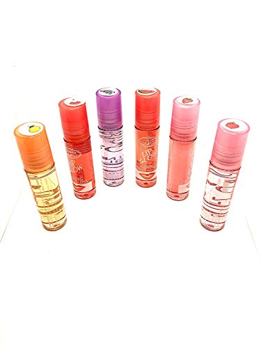 Lip Glow Kissing Fruit Lip Gloss Roll-On, 6-Pack