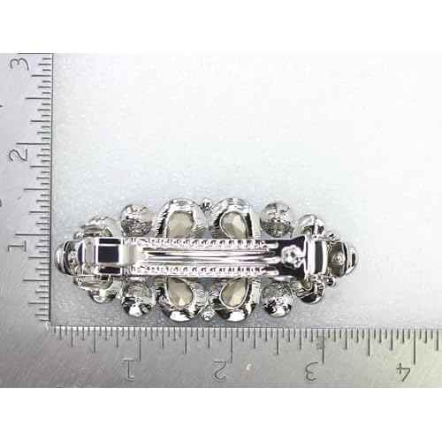 Faship Gorgeous Clear Rhinestone Crystal Floral Hair Barrette Clip