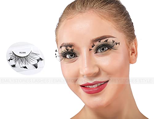 Black Faux-Feather Spider Halloween Lashes