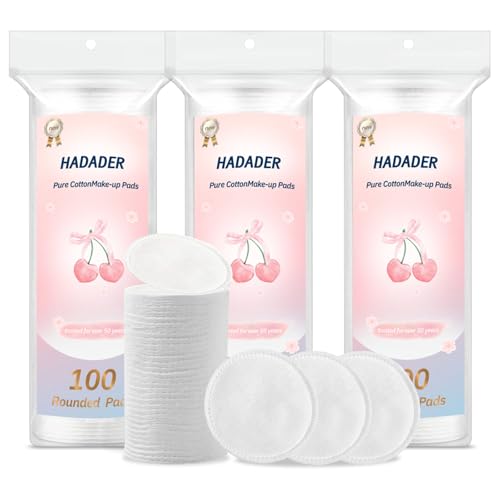 300 Count Hypoallergenic Cotton Rounds - Lint-Free Makeup Remover Pads