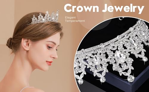 Queen Crown Tiara with Crystals for Women - Bridal & Party Headband