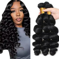 #1B Loose Deep Wave Human Hair Bundles 14" 3-Pack