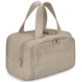 Brown Travel Makeup Bag with Hanging Hook Waterproof Organizer for Women