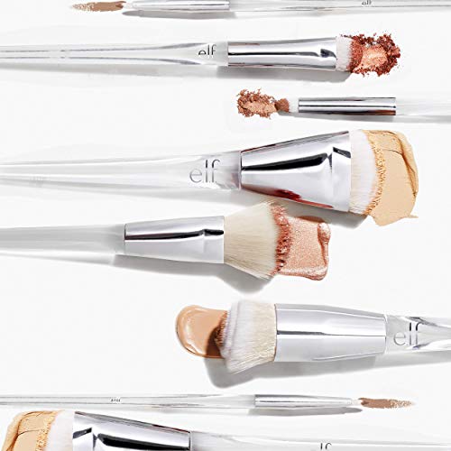 e.l.f. Precision Eyeshadow Brush, Medium-Sized, Tapered, Soft, Synthetic, Luxurious, Blends, Highlights, Contours, Shades, Applies Color, Easy To Clean