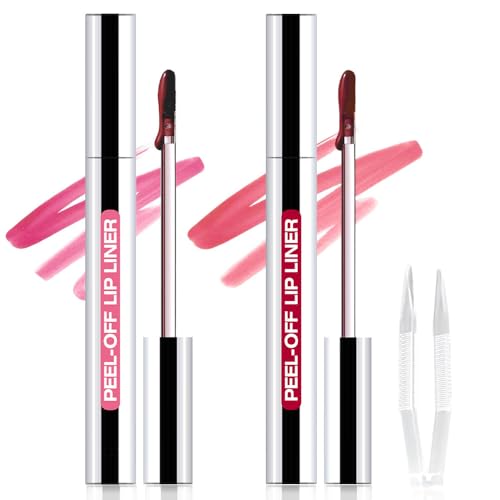 Matte Peel-Off Lip Stain 2-Pack - Waterproof Long-Lasting Lip Tint