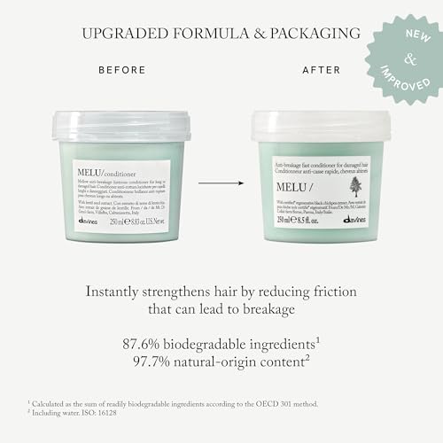 Davines MELU Conditioner – Anti-Breakage Fortifying Treatment for Long or Damaged Hair with Black Chickpea