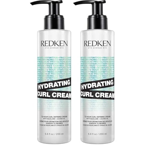 Redken Hydrating Curl Cream - 72 Hour Curl Definition, Heat Protection up to 450¡ÆF, Hydrates & Reduces Frizz, With Squalane & Jojoba Oil, (Pack of 2)