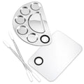 Stainless Steel Makeup Mixing Palette Set with Spatulas – 2-Piece 6x4 inch
