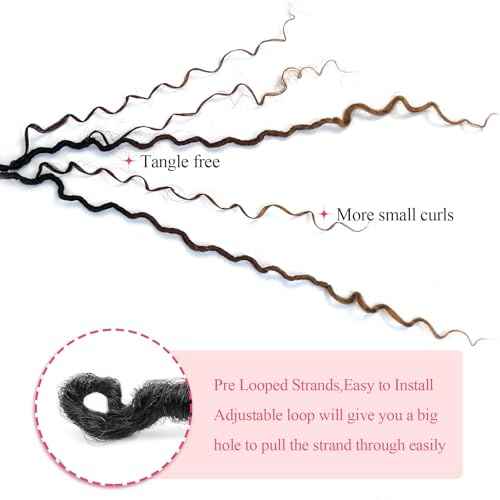 8 Packs Boho Faux Locs Crochet Hair 18 Inch Crochet Soft Locs with Curly Ends Pre-looped Goddess Locs Crochet Hair for Black Women 1B/30/27 Boho River Locs Crochet Hair