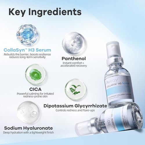 Recombinant Collagen Face Serum - Barrier Repair Serum with Panthenol Centella Licorice Complex for Hydrating Soothing Strengthening for Women & Men for Sensitive Redness-Prone Skin S1