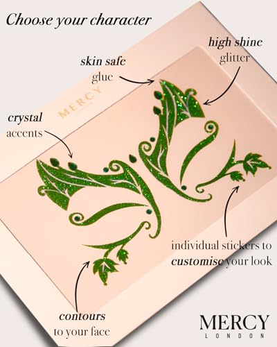 Poison Ivy Leaf Face Jewels - Halloween Costume Gems