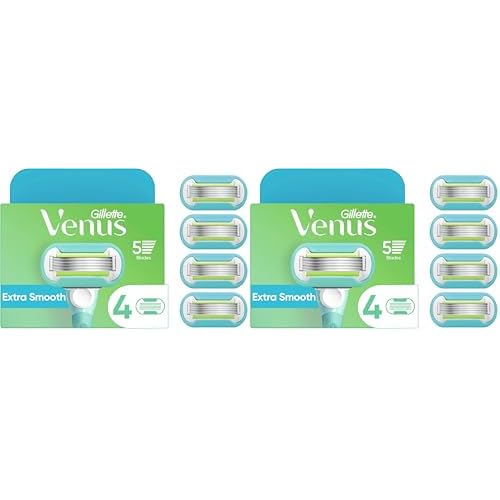 Gillette Venus Extra Smooth Womens Razor Blade Refills,Designed for a Close,Smooth Shave,4 Count (Pack of 2)