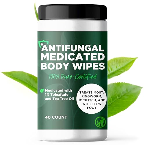 Tea Tree Antifungal Foot Scrub & Medicated Body Wipes Bundle (40 Count)