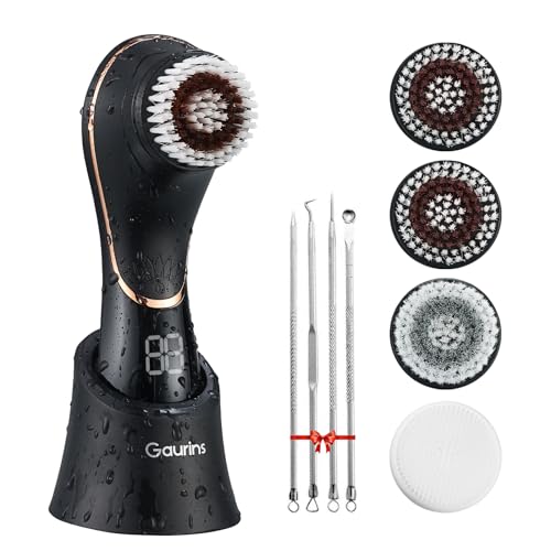 Gaurins Facial Cleansing Brush - Electric Spin Face Scrubber IPX7