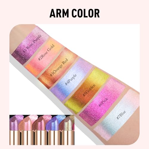 Blue Holographic Glitter Lipstick - Long Lasting Metallic Shimmer