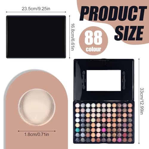 88 Color Eyeshadow Palette Makeup Set - Professional Matte & Shimmer