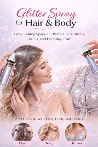 Sovano Holographic Hair & Body Glitter Spray - Ultra-Fine Shimmer