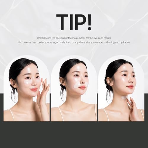 Collagen Hydrogel AntiWrinkle Deep Face Mask 4+1 EA Ultimate Hydration, Improves Skin Texture, Affordable Luxury, Glowing Skin, Reduces Fine Lines & Wrinkles, Made in Korea OHMYPURE (5, Deep Collagen)