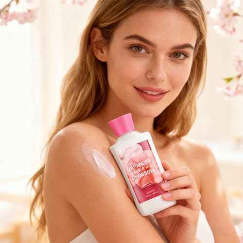 Bath Gift for Women and Girls, Japanese Cherry Blossom Spa Set With Natural Extracts, 3PCS Set - Shower Gel, Lotion, Mist, Personal Self Care Kit, Body Care Travel Set