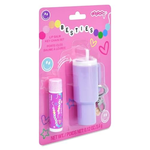 iscream Travel Cup Keychain Lip Balm Case with Vanilla Scented Lip Balm