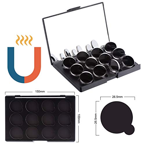 Empty Magnetic Eyeshadow Palette with 12 Round Metal Pans
